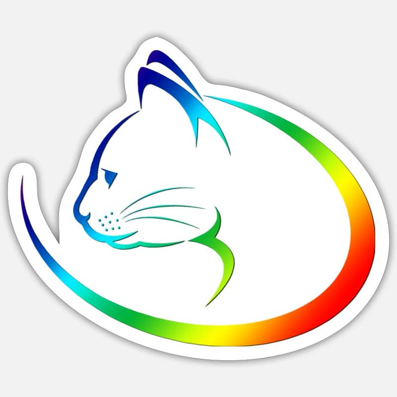 Katze - Sticker Größe S (10 x 10 cm) - Mattweiß