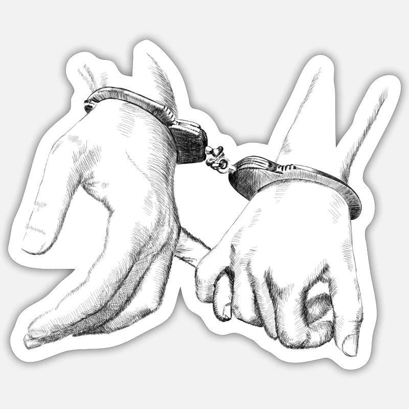 hands - Sticker size S (10 x 10 cm) - white matte
