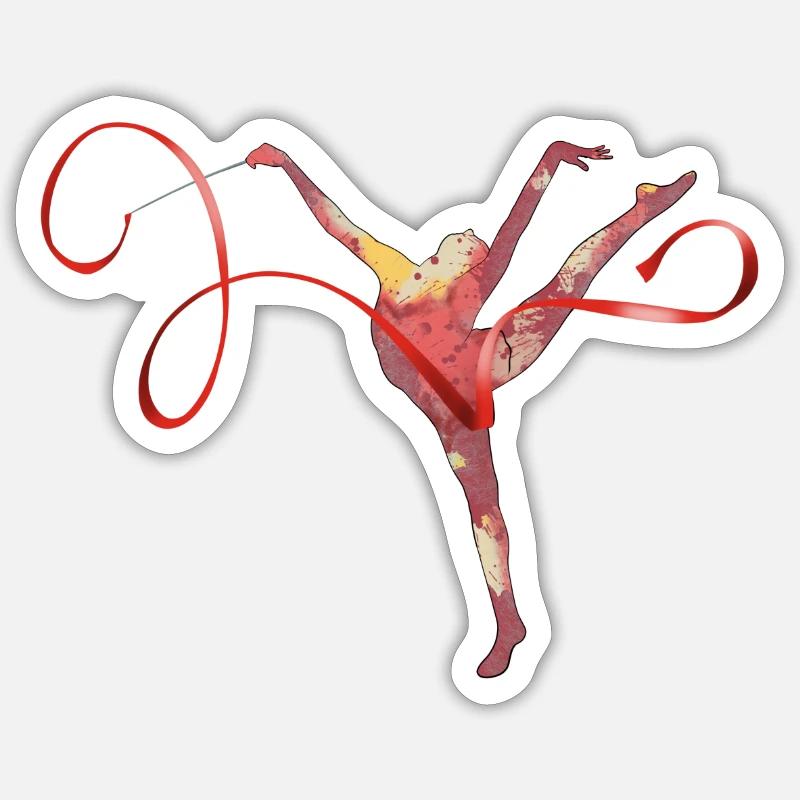 Rhythmic gymnastics - Sticker taille S (10 x 10 cm) - blanc mat