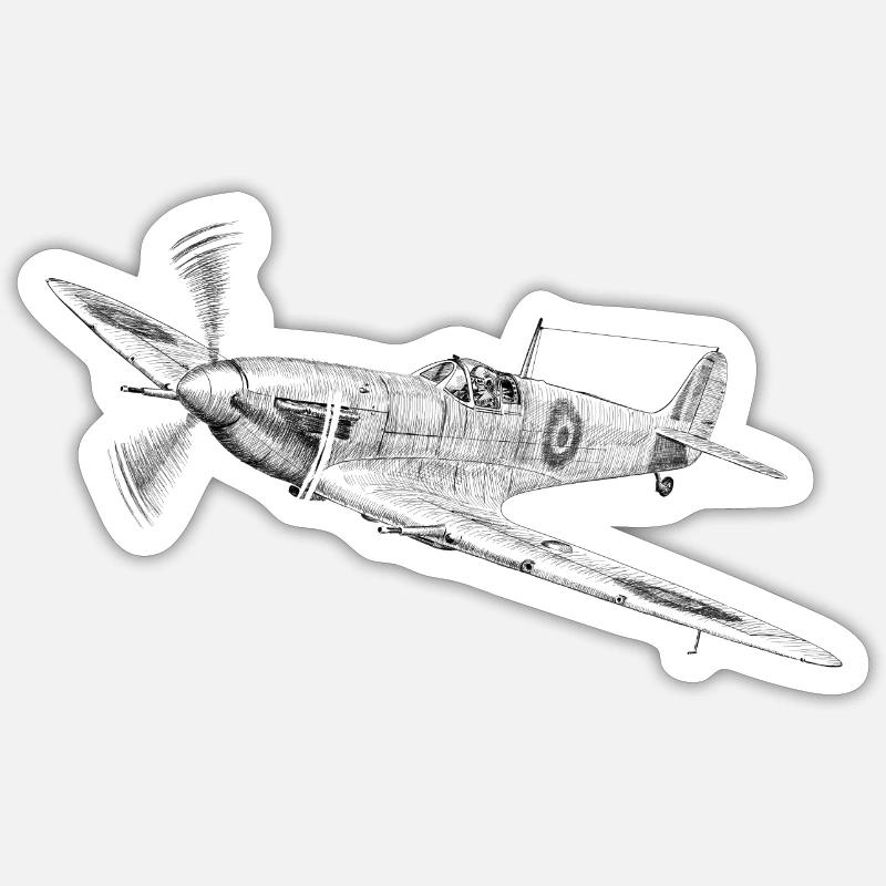 Spitfire - Sticker size S (10 x 10 cm) - white matte
