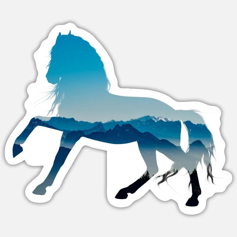 Pferd - Sticker Größe S (10 x 10 cm) - Mattweiß