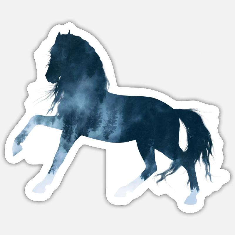 Pferd - Sticker Größe S (10 x 10 cm) - Mattweiß