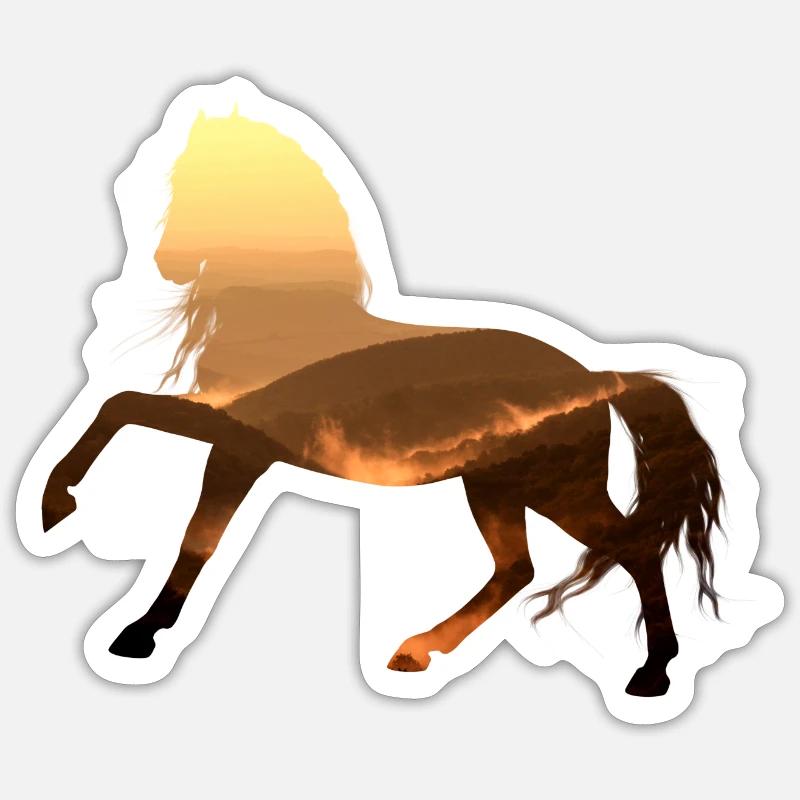 Pferd - Sticker Größe S (10 x 10 cm) - Mattweiß