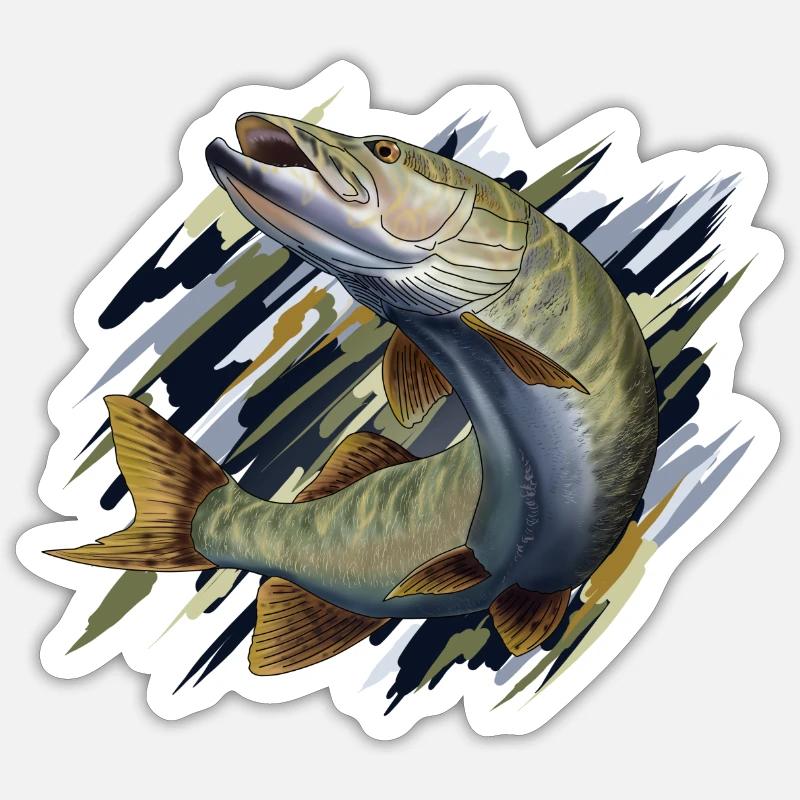 Pike - Sticker taille S (10 x 10 cm) - blanc mat