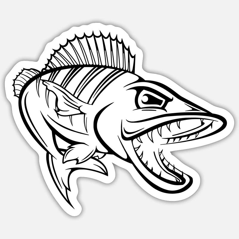 Perch 001 - Sticker size S (10 x 10 cm) - white matte