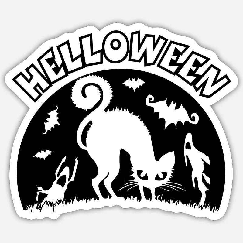 Helloween01 - Sticker størrelse S (10 x 10 cm) - mat hvid