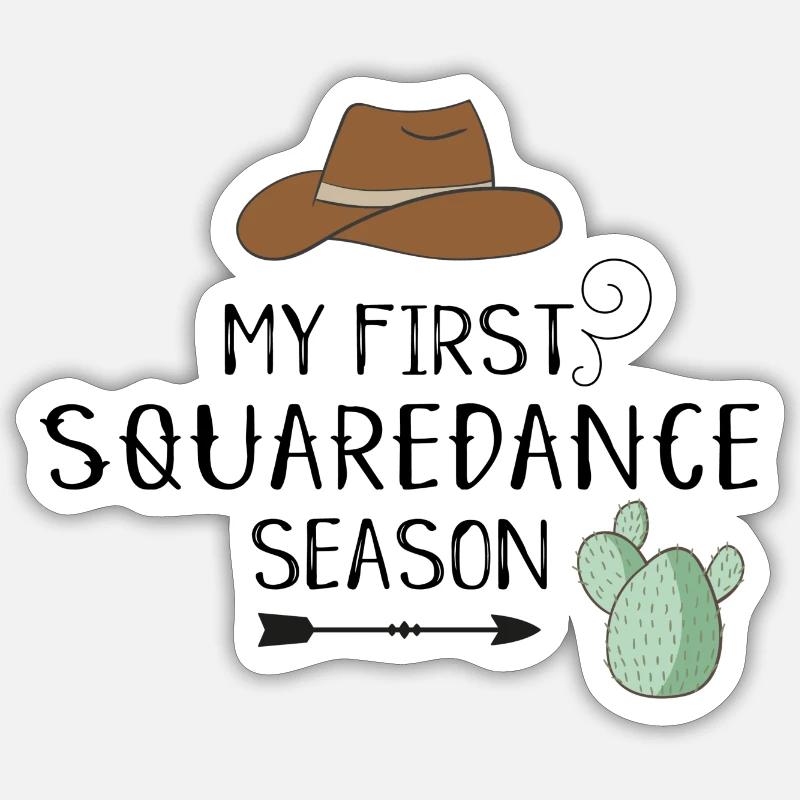 Square Dance - Sticker size S (10 x 10 cm) - white matte