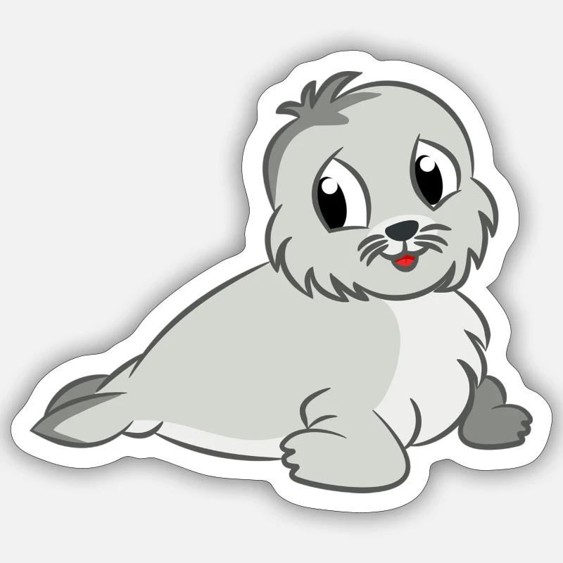 bébé phoque Sticker taille S (10 x 10 cm)