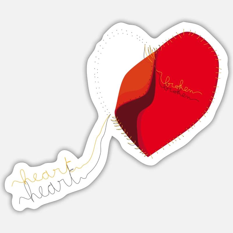 Broken heart - Sticker size S (10 x 10 cm) - white matte