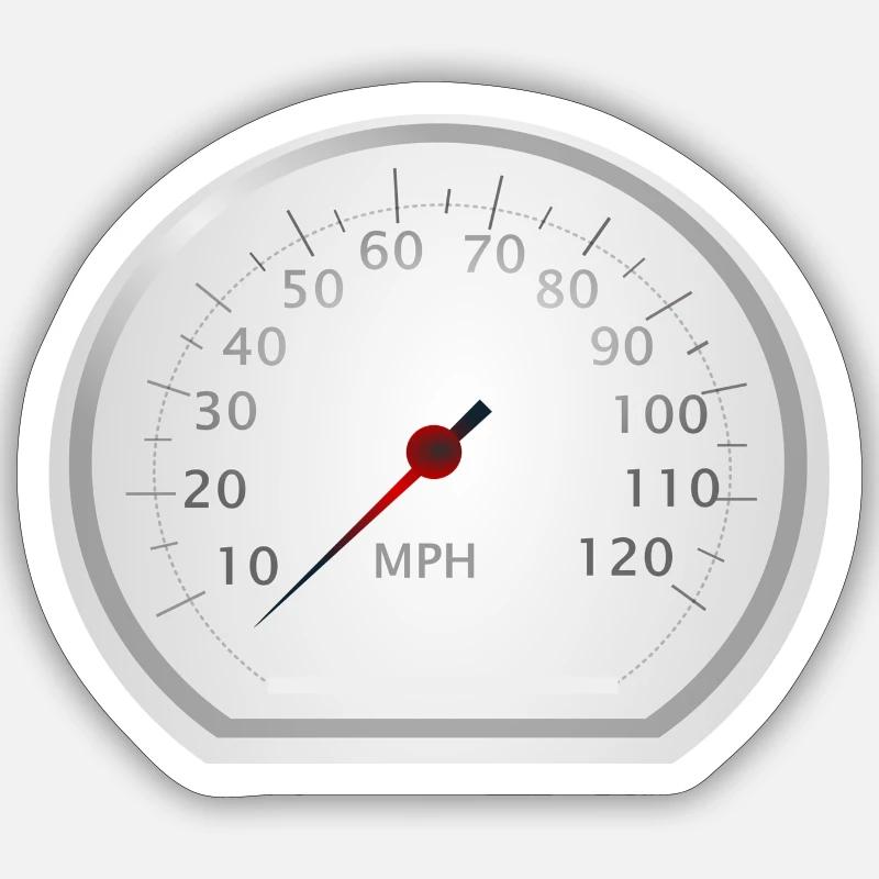 speedometer - Sticker size S (10 x 10 cm) - white matte