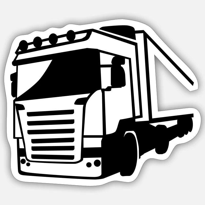 LKW - Sticker Größe S (10 x 10 cm) - Mattweiß
