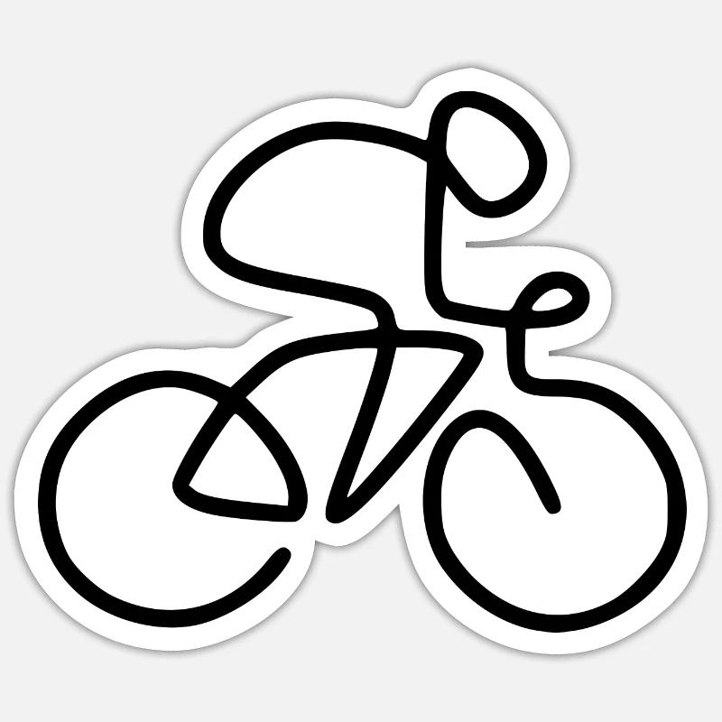 Vélo de course - Sticker taille S (10 x 10 cm) - blanc mat