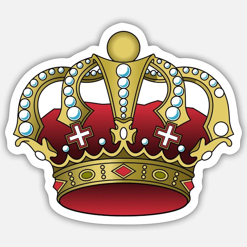 Krone - Sticker Größe S (10 x 10 cm) - Mattweiß