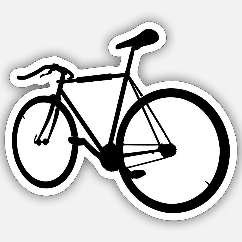 Vélo hipster - Sticker taille S (10 x 10 cm) - blanc mat