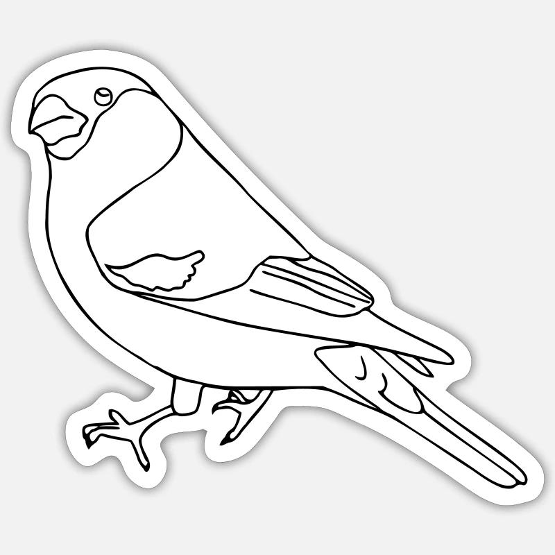 bouvreuil - Sticker taille S (10 x 10 cm) - blanc mat