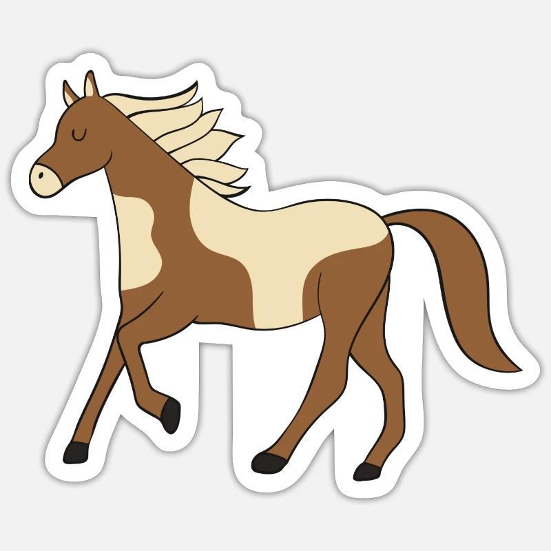 cheval - Sticker taille S (10 x 10 cm) - blanc mat