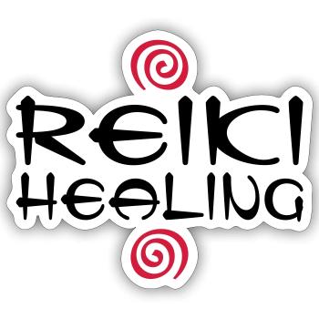 REIKI HEALING - Sticker size S (10 x 10 cm) - white matte - Front
