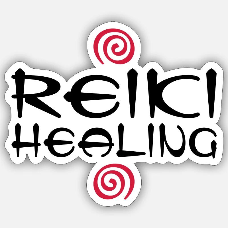 REIKI HEALING - Sticker size S (10 x 10 cm) - white matte
