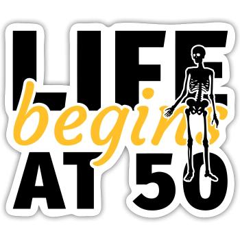50th birthday Fifty fiftieth funny gift - Sticker size S (10 x 10 cm) - white matte - Front