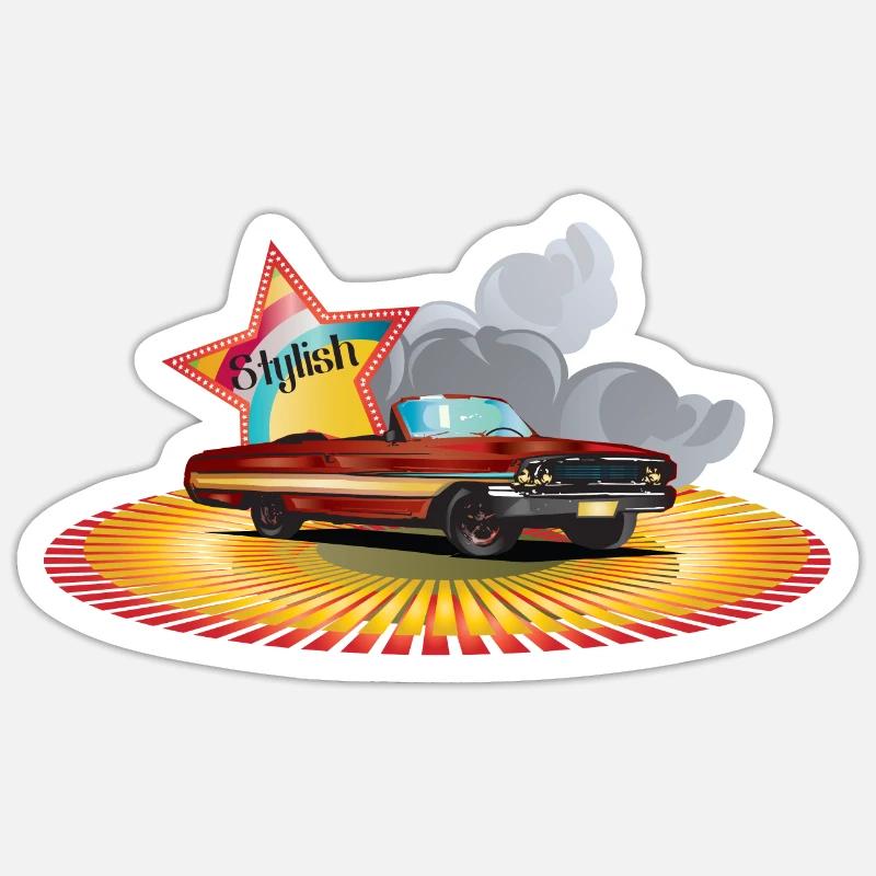 Stylish Oldtimer Sticker Größe S (10 x 10 cm)