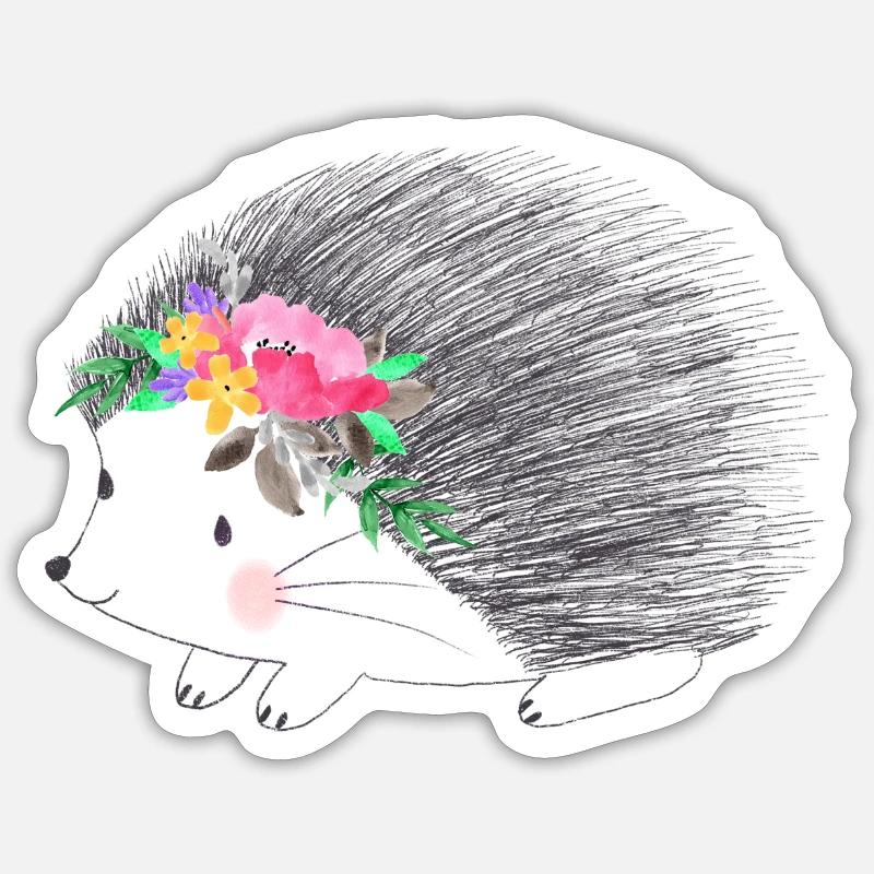 hedgehog - Sticker size S (10 x 10 cm) - white matte