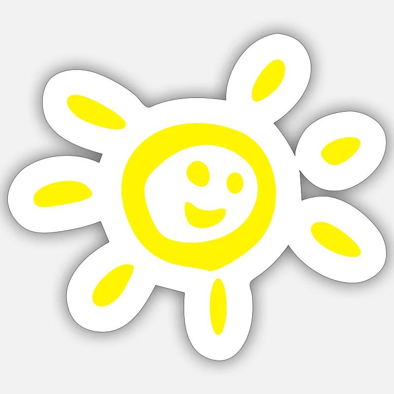 lachende Sonne - Smiley Sticker Größe S (10 x 10 cm)