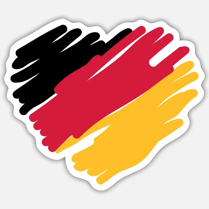 german heart Sticker size S (10 x 10 cm)