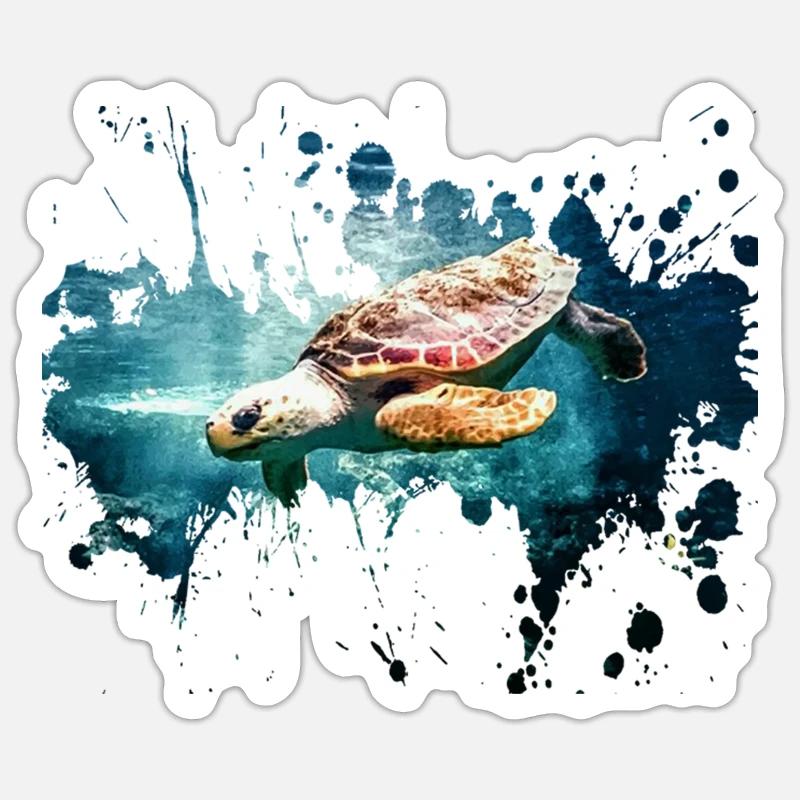 Petcontest turtle - Sticker size S (10 x 10 cm) - white matte