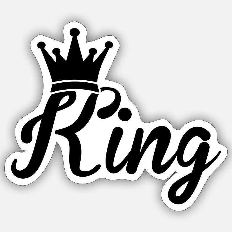 king - Sticker taille S (10 x 10 cm) - blanc mat