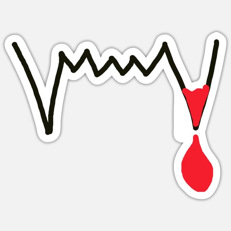 Vampire teeth Vampire bite Vampire - Sticker size S (10 x 10 cm) - white matte
