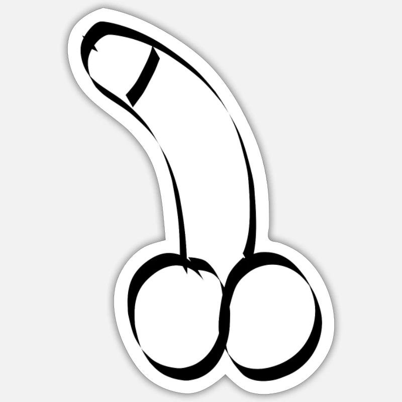 Penis Tail Stand Dildo - Sticker size S (10 x 10 cm) - white matte