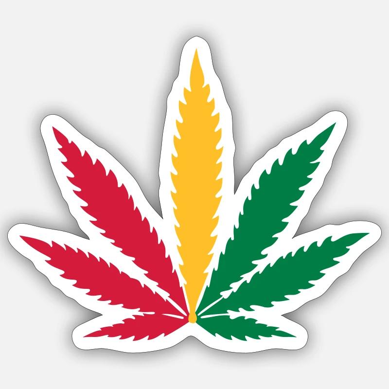 weed rasta - Sticker size S (10 x 10 cm) - white matte