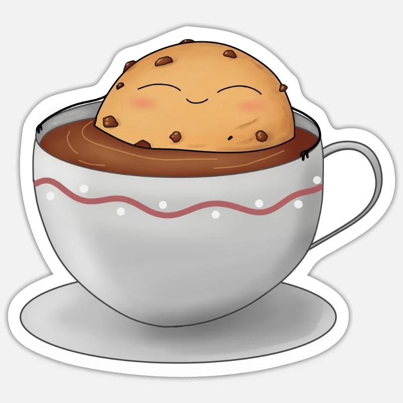 Chill Cookie in a cup - Sticker Größe S (10 x 10 cm) - Mattweiß