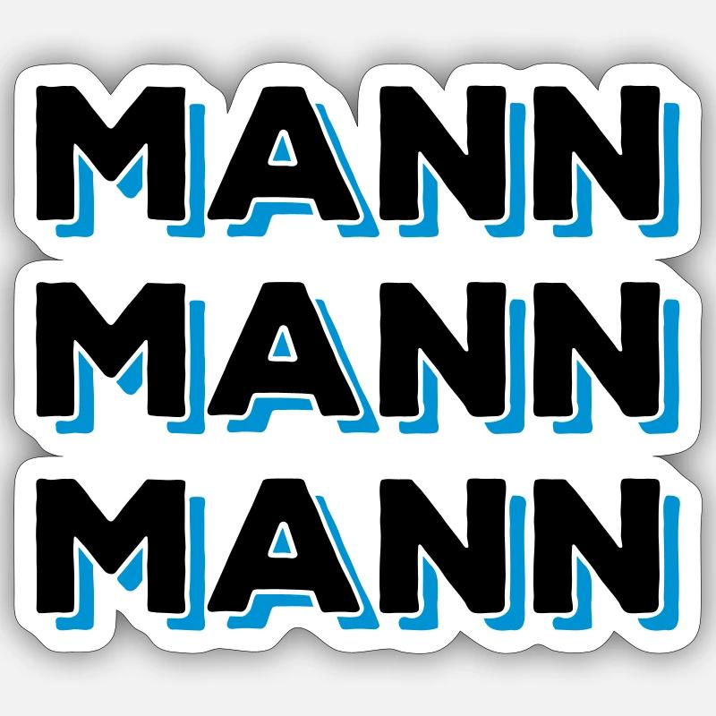 Mann Mann Mann Sticker Größe S (10 x 10 cm)