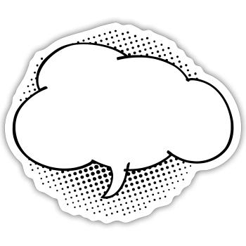 Sprechblase Wolke - Sticker size S (10 x 10 cm) - white matte - Front