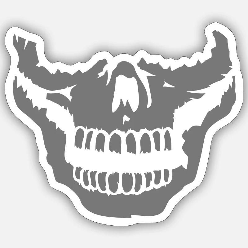 a half skull - Sticker size S (10 x 10 cm) - white matte