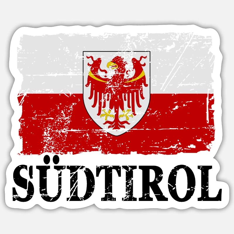 Haut-Adige - Drapeau - Bannière - Drapeau - Drapeau Sticker taille S (10 x 10 cm)