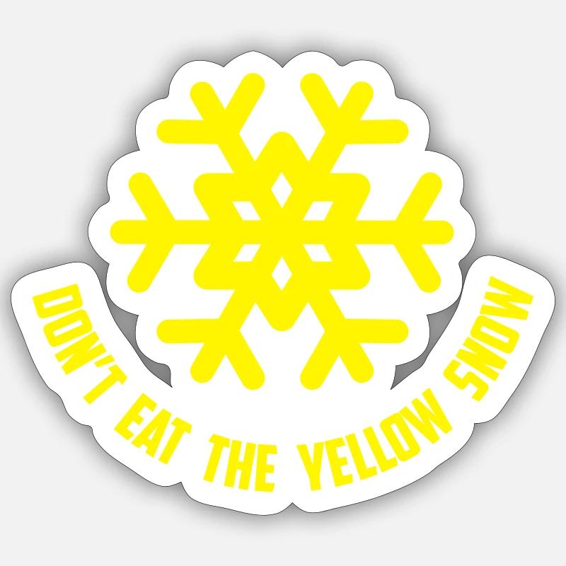 neve gialla neve gialla - Sticker formato S (10 x 10 cm) - bianco opaco