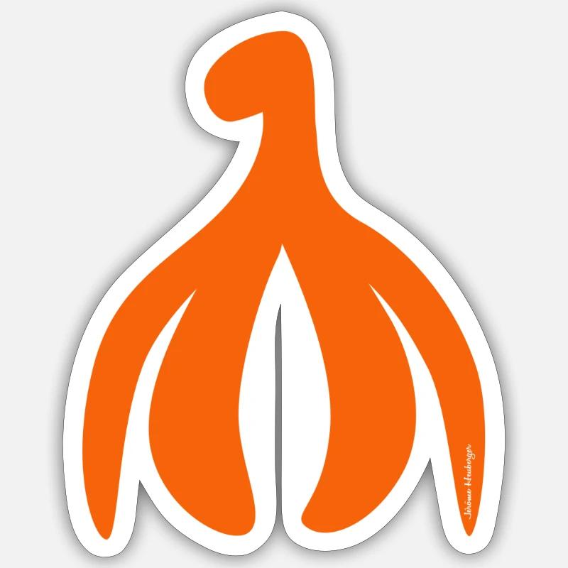 kitzler power orange, nüchtern - Sticker Größe S (10 x 10 cm) - Mattweiß