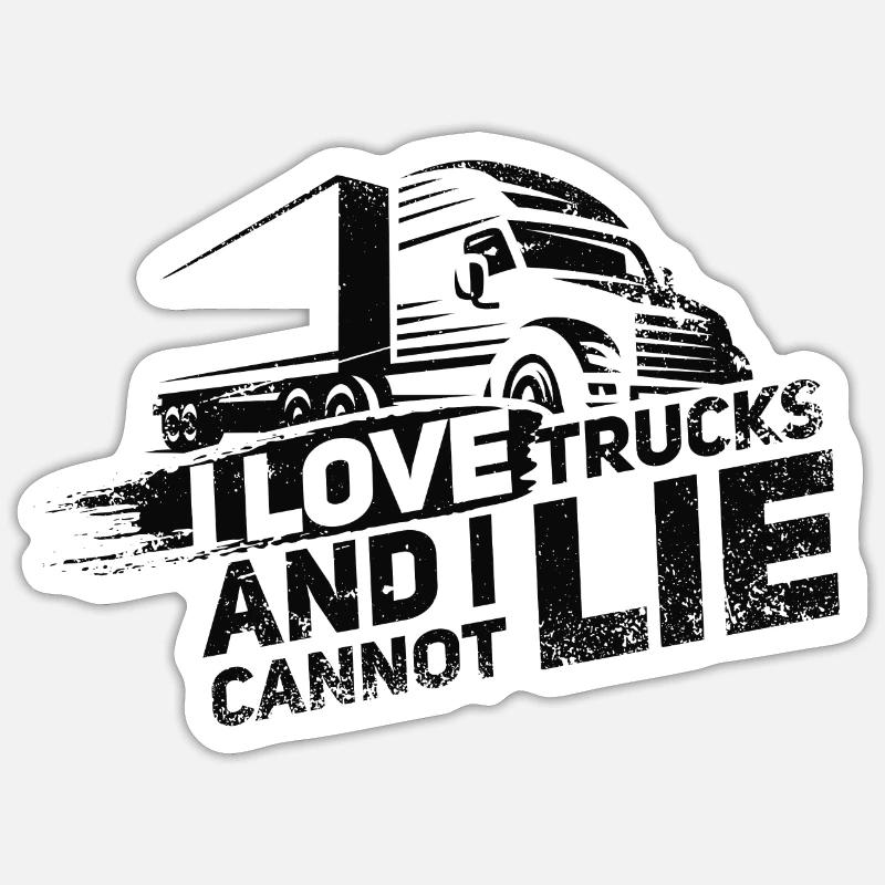 Trucker - Sticker Größe S (10 x 10 cm) - Mattweiß