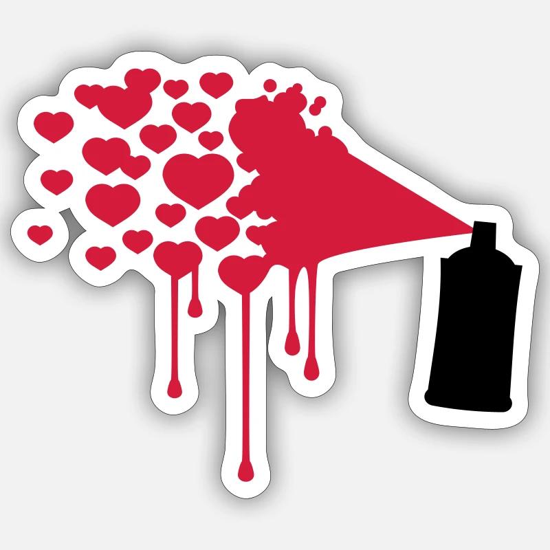 Heart Graffiti - Sticker size S (10 x 10 cm) - white matte