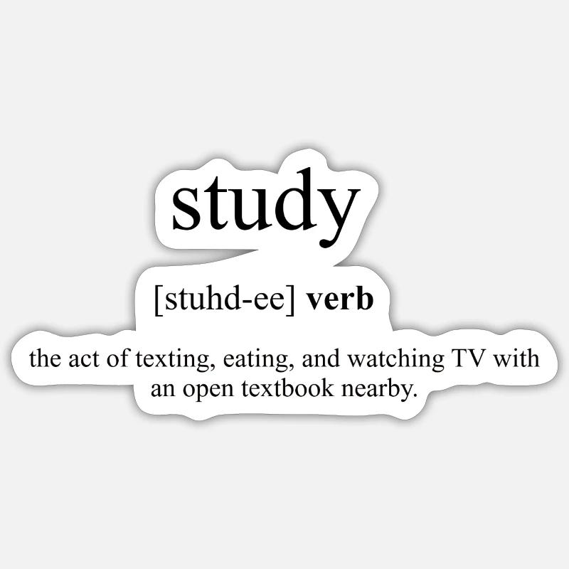 Study (studieren) Definition Dictionary - Sticker size S (10 x 10 cm) - white matte