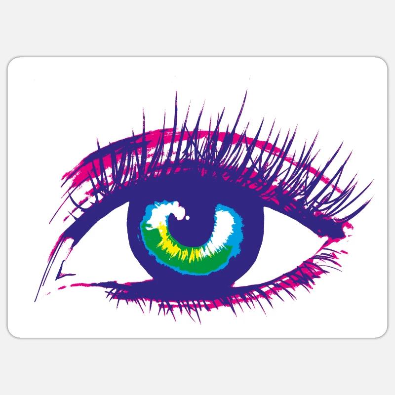 œil - Sticker taille S (10 x 10 cm) - blanc mat