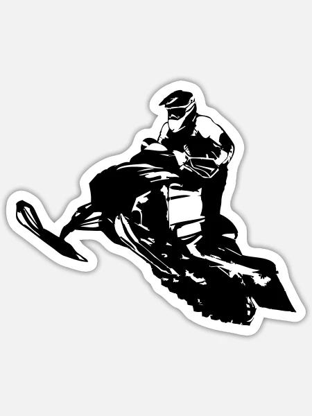 Snowmobile - Motoneige - Sticker taille S (10 x 10 cm) - blanc mat