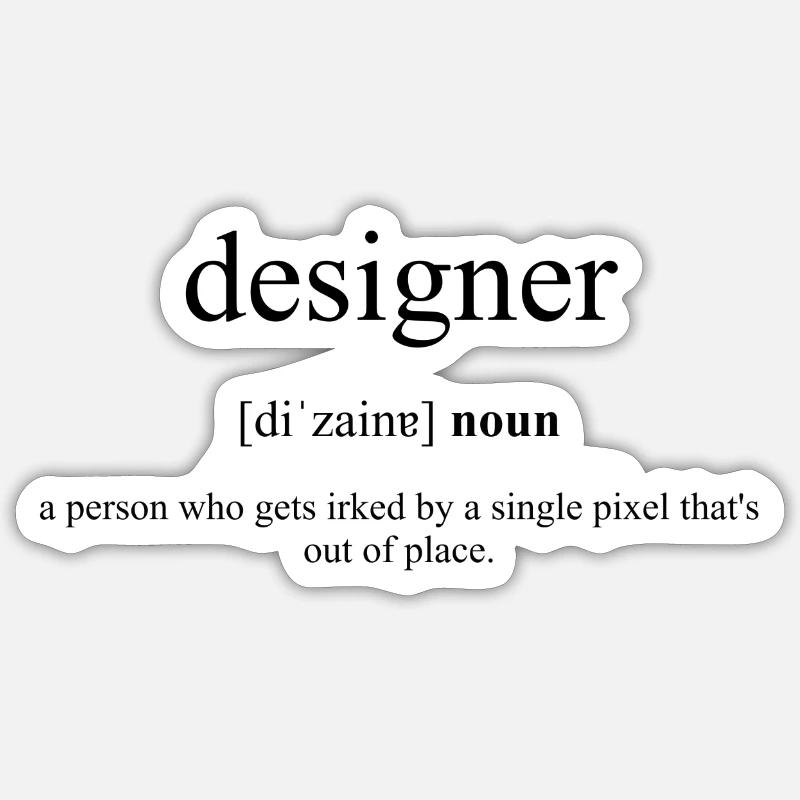 Designer (Gestalter) Definition Dictionary - Sticker size S (10 x 10 cm) - white matte