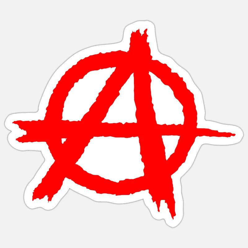 Anarchy / anarchy silhouette symbol in red - Sticker size S (10 x 10 cm) - white matte