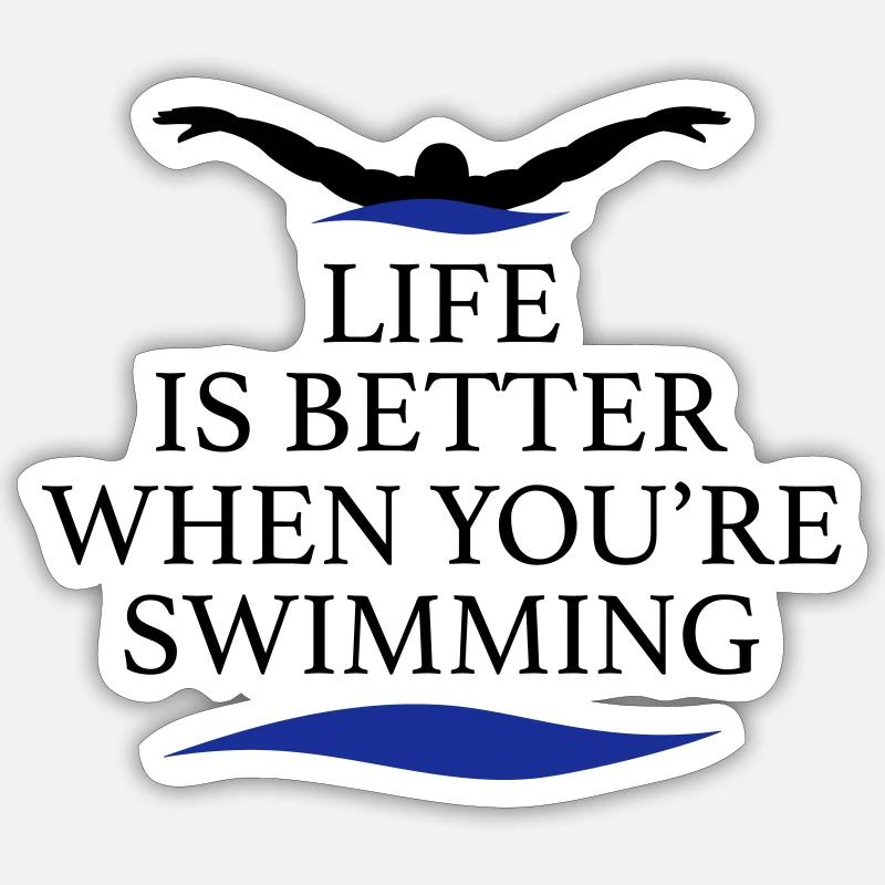 swim - Sticker size S (10 x 10 cm) - white matte