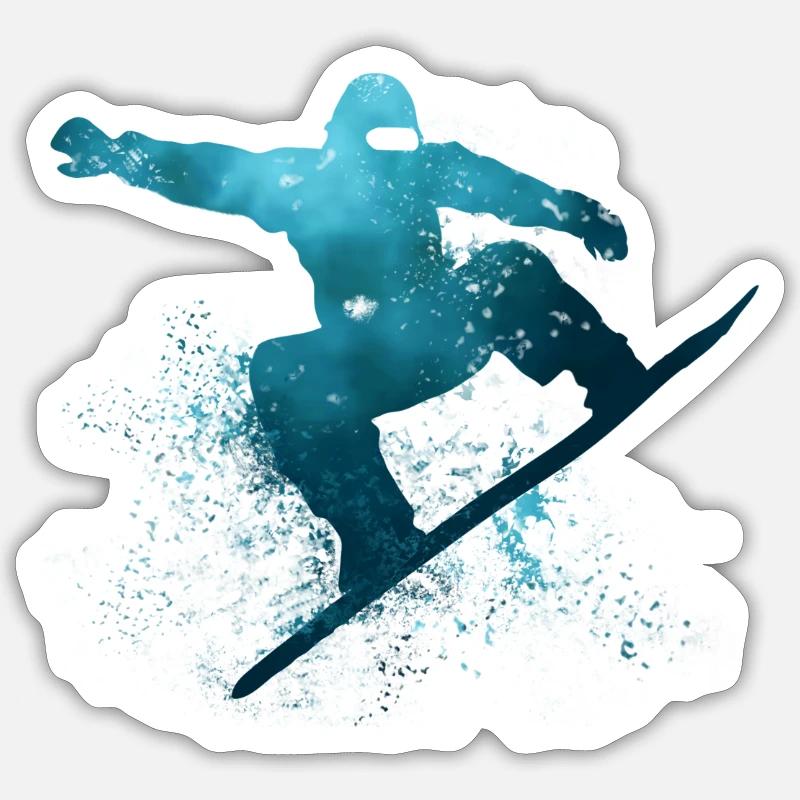 Snowboard cool turquoise Sticker size S (10 x 10 cm)