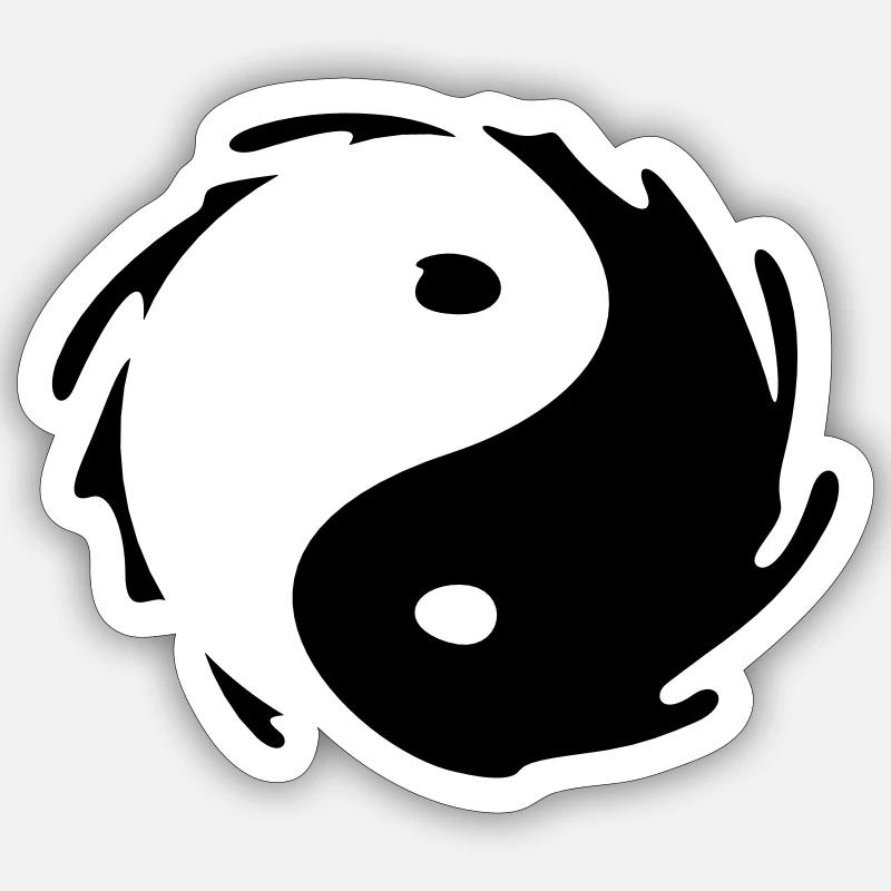 Yin-Yang Splash - Sticker Größe S (10 x 10 cm) - Mattweiß