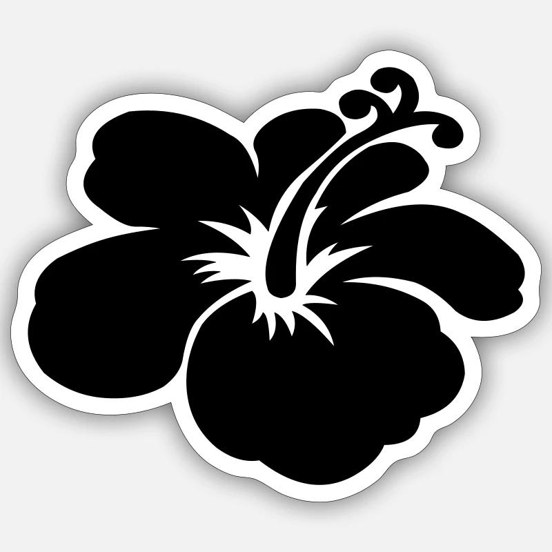 hibiscusblüte - Sticker Größe S (10 x 10 cm) - Mattweiß